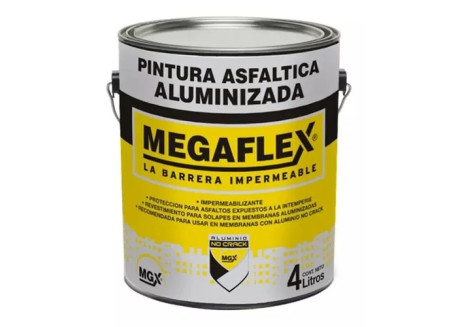 MEGAFLEX PINTURA ASFALTICA  ALUMINIZADA X 4 LITROS PTPIAL04LTLAMG